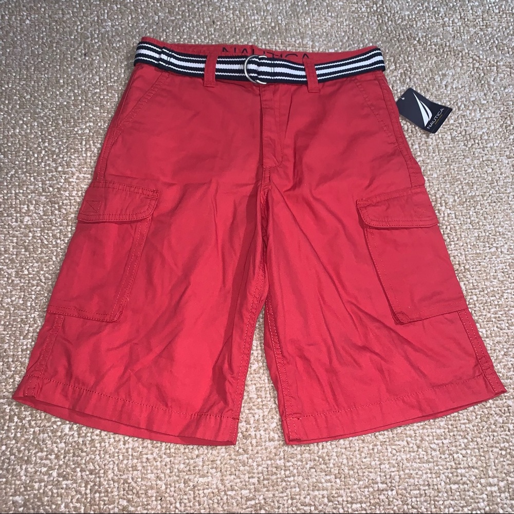 Nautica shorts Red belt Boys size 16 NWT